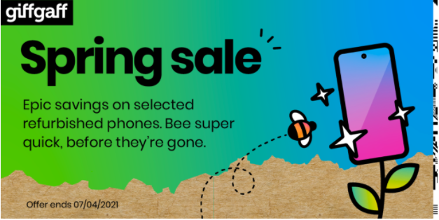 Put a spring in your step with giffgaff’s spring sale on refurbished phones